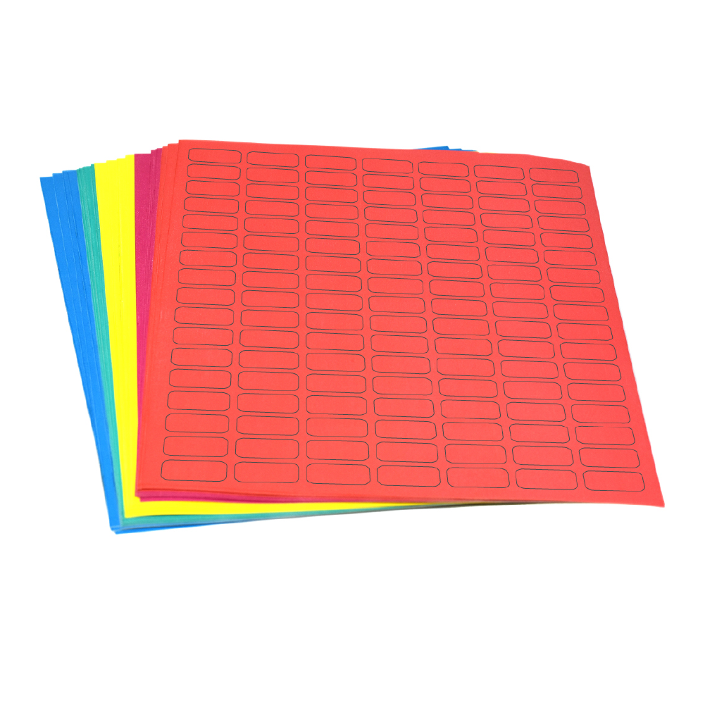 Globe Scientific Label Sheets, Cryo, 24x13mm, for 0.5mL Tubes, Assorted Colors (595 labels in blue, green, violet, red and yellow) 